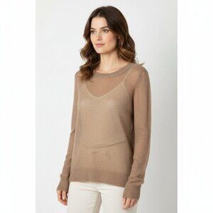 Hudson's Bay Moon Women's Sweater Mohair wool Knit Brown Lightweight Size Small